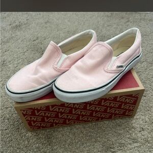 Vans Slip-On Canvas Sneakers in Pale Pink